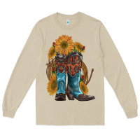 Mushroom western boots with sunflowers Long Sleeve Tee - Artiststas