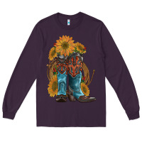 Plum western boots with sunflowers Long Sleeve Tee - Artiststas