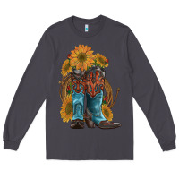 Smoke western boots with sunflowers Long Sleeve Tee - Artiststas