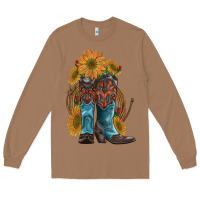 Toasted Coconut western boots with sunflowers Long Sleeve Tee - Artiststas
