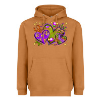 Meerkat Mardi Gras Hearts Heavyweight Hoodie - BundleAndBundleShop