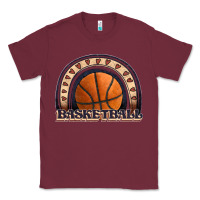 Burgundy basketball rainbow Classic Tee - JahusDesignShop