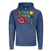 Vintage Denim Tan Tipsy Vintage Hoodie - CowhideDigitalArt