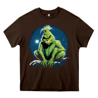 Chocolate Brown Grinch Heavy Core Tee - Unal Design