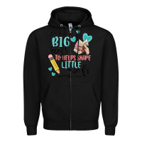 Black it takes a big hearts to helps shape little minds Zipper Hoodie - MaliasSmallBusiness