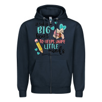 Navy it takes a big hearts to helps shape little minds Zipper Hoodie - MaliasSmallBusiness