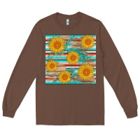 Chestnut sunflower wood serape  leather seamless Long Sleeve Tee - AdoDesignShop