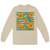 Mushroom sunflower wood serape  leather seamless Long Sleeve Tee - AdoDesignShop