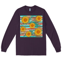 Plum sunflower wood serape  leather seamless Long Sleeve Tee - AdoDesignShop