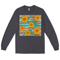 Smoke sunflower wood serape  leather seamless Long Sleeve Tee - AdoDesignShop