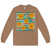 Toasted Coconut sunflower wood serape  leather seamless Long Sleeve Tee - AdoDesignShop