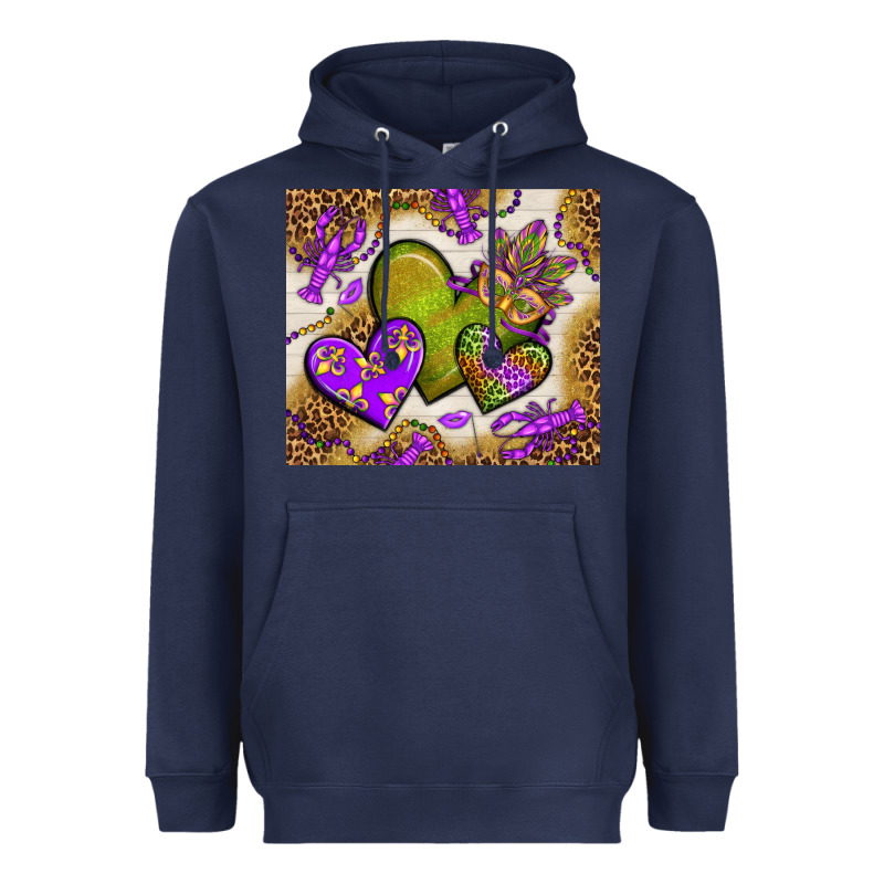 Mardi Gras Hearts Tumbler Bbs Heavyweight Hoodie by BundleAndBundleShop | Teevron