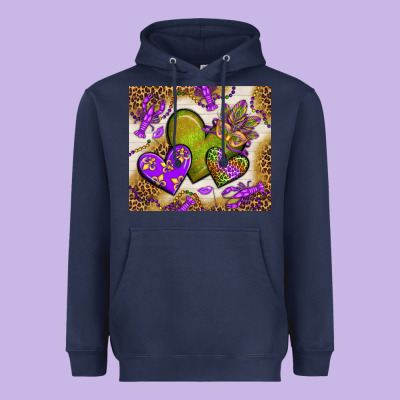 Mardi Gras Hearts Tumbler Bbs Heavyweight Hoodie Designed By Bundleandbundleshop