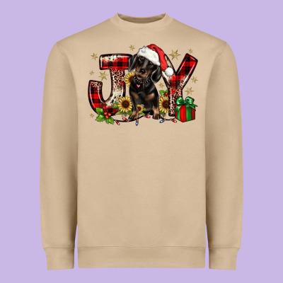 Christmas Joy Dachshund Heavyweight Sweatshirt Designed By Jahusdesignshop