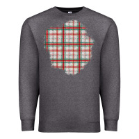 Charcoal Heather Christmas Tartan Patch Premium Sweatshirt - BundleAndBundleShop