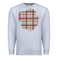 Heather Grey Christmas Tartan Patch Premium Sweatshirt - BundleAndBundleShop