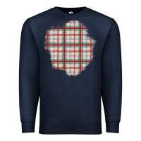 Navy Christmas Tartan Patch Premium Sweatshirt - BundleAndBundleShop