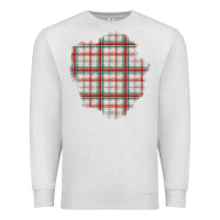 Oatmeal Heather Christmas Tartan Patch Premium Sweatshirt - BundleAndBundleShop