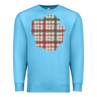 Ocean Blue Christmas Tartan Patch Premium Sweatshirt - BundleAndBundleShop