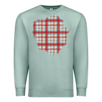 Seafoam Christmas Tartan Patch Premium Sweatshirt - BundleAndBundleShop