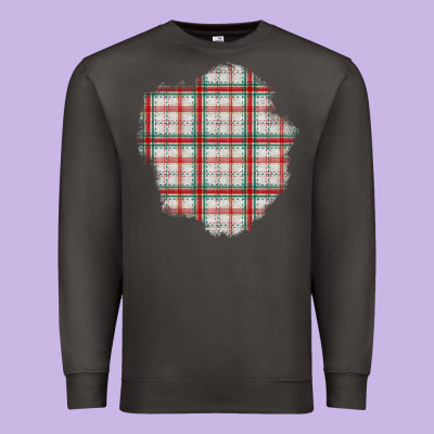 Christmas Tartan Patch Premium Sweatshirt Designed By Bundleandbundleshop