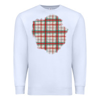 White Christmas Tartan Patch Premium Sweatshirt - BundleAndBundleShop