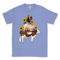 Colony Blue western farm life cow pig rooster with sunflowers Classic Tee - Artiststas