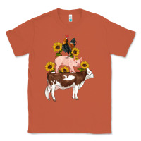 Copper western farm life cow pig rooster with sunflowers Classic Tee - Artiststas