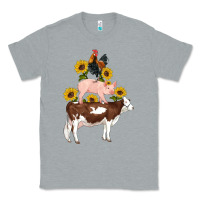Heather Grey western farm life cow pig rooster with sunflowers Classic Tee - Artiststas