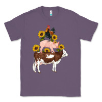 Lavender western farm life cow pig rooster with sunflowers Classic Tee - Artiststas