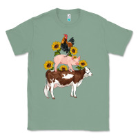 Sage western farm life cow pig rooster with sunflowers Classic Tee - Artiststas
