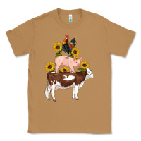 Toasted Coconut western farm life cow pig rooster with sunflowers Classic Tee - Artiststas