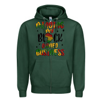 Sports Green minding my black owned business Zipper Hoodie - MaliasSmallBusiness