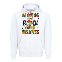 White minding my black owned business Zipper Hoodie - MaliasSmallBusiness
