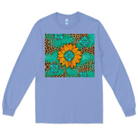 Colony Blue Sunflower Gemstone Leopard Long Sleeve Tee - Artiststas