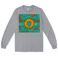 Heather Grey Sunflower Gemstone Leopard Long Sleeve Tee - Artiststas