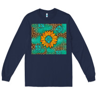 Navy Sunflower Gemstone Leopard Long Sleeve Tee - Artiststas