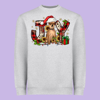 Christmas Joy Chihuahua Heavyweight Sweatshirt Designed By Jahusdesignshop