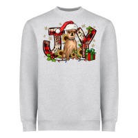 Heather Grey Christmas joy chihuahua Heavyweight Sweatshirt - JahusDesignShop