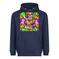 Navy Mardi Gras king cake seamless pattern Heavyweight Hoodie - BundleAndBundleShop