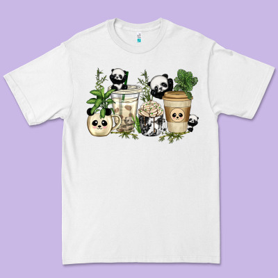 Panda Coffee Cups Premium Tee Designed By Texasbilliewilder