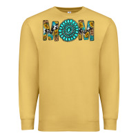 Antique Gold Western Mom With Turquoise Gemstone Premium Sweatshirt - BundleAndBundleShop