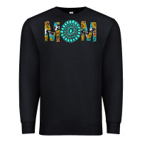 Black Western Mom With Turquoise Gemstone Premium Sweatshirt - BundleAndBundleShop