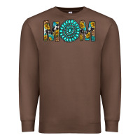 Chestnut Western Mom With Turquoise Gemstone Premium Sweatshirt - BundleAndBundleShop