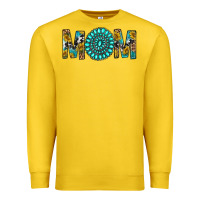 Lemon Western Mom With Turquoise Gemstone Premium Sweatshirt - BundleAndBundleShop