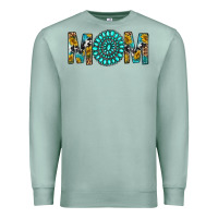 Seafoam Western Mom With Turquoise Gemstone Premium Sweatshirt - BundleAndBundleShop