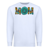 White Western Mom With Turquoise Gemstone Premium Sweatshirt - BundleAndBundleShop