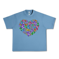 Pebble Blue cancer ribbon heart Urban Heavy Tee - AdoDesignShop