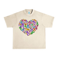 Sandshell cancer ribbon heart Urban Heavy Tee - AdoDesignShop