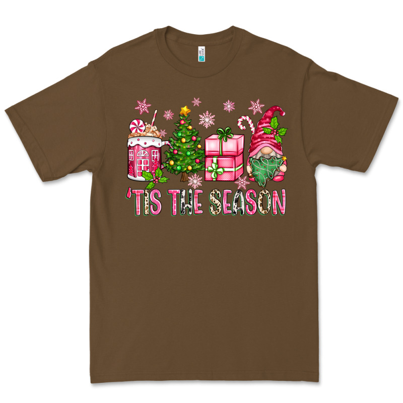 Pink Christmas 'tis The Season Gnome Premium Tee by Zillion Design Studio | Teevron